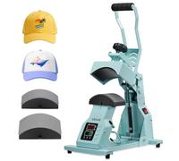 VEVOR Heat Press for Hats with 2 Interchangeable Plates 16 x 6.5 cm / 16 x 8 cm, Heat Press for Hats with Temperature and Time Control, DIY Machine