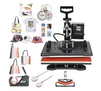 VEVOR Heat Press Machine 12 x 15 in 8-in-1 Combo Digital Multifunctional | For Printing T Shirts Mug Cap Hat Plate, Sublimation Heat Transfer Machine with 360 Degree Rotation Swing Away, Fast Heating