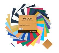 VEVOR Heat Transfer Vinyl, 30 Pack, 304.8 x 304.8mm, Assorted Colors HTV Iron on Vinyl Bundle, Easy to Cut and Weed, with Accessories, Compatible with Cutting Machines, for Various Materials, T-shirts