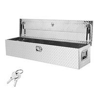VEVOR Heavy Duty Aluminum Truck Bed Diamond Plate Tool Box, Side Handle and Lock Keys, Storage Chest Box Organizer for Pickup, Truck Bed, RV, Trailer, 48"x15"x15", Silver