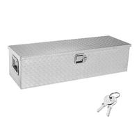 Vevor Heavy Duty Aluminum Truck Bed Tool Box, Diamond Plate Tool Box With Side Handle And Lock Keys, 39"x13"x10", Silver