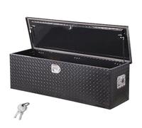 VEVOR Heavy Duty Aluminum Truck Bed Tool Box, Diamond Plate Tool Box with Side Handle and Lock Keys, Storage Toolbox Chest Organizer for Trailer, Pickup, RV, 49"x15"x15"(1244.6x381x381mm), Black