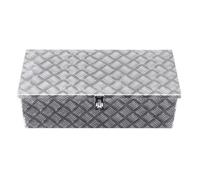 Vevor Heavy Duty Aluminum Truck Bed Tool Box, Stripes Plated Tool Box With Side Handle, 762X330.2X243.84mm, Black