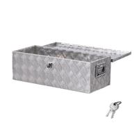 VEVOR Heavy Duty Aluminum Truck Bed Tool Box, Stripes Plated Tool Box with Side Handle and Lock Keys, Storage Toolbox Chest Organizer for Trailer, Pickup, RV, 30"x13"x9.6"(762x330.2x243.84mm), Silver