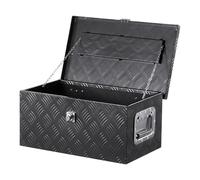 VEVOR Heavy Duty Aluminum Truck Bed Tool Box, Stripes Plated Tool Box with Side Handle and Lock Keys, Storage Toolbox Chest Organizer for Trailer, Pickup, RV, 20"x12"x9.5"(508x304.8x241.3mm), Black