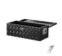 VEVOR Heavy Duty Aluminum Truck Bed Tool Box, Stripes Plated Tool Box with Side Handle and Lock Keys, Storage Toolbox Chest Organizer for Trailer, Pickup, RV, 30"x13"x9.6"(762x330.2x243.84mm), Black