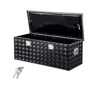 VEVOR Heavy Duty Aluminum Truck Bed Tool Box, Stripes Plated Tool Box with Side Handle and Locks Keys, Storage Toolbox Chest Organizer for Trailer, Pickup, 48"x19.5"x17.5"(1219.2x495.3x444.5mm), Black