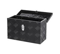 VEVOR Heavy Duty Aluminum Truck Bed Tool Box, Stripes Plated Tool Box with Side Handle and Top Handle, Storage Toolbox Chest Organizer for Trailer, Pickup, RV, 16"x7.5"x10"(406x190x254mm), Black