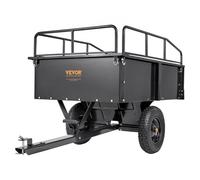 VEVOR Heavy Duty ATV Trailer Steel Dump Cart, 750-Pound 15 Cubic Feet, Garden Utility Trailer with Removable Sides for Riding Lawn Mower Tractor