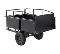 VEVOR Heavy Duty ATV Trailer Steel Dump Cart, 750-Pound 12 Cubic Feet, Garden Utility Trailer with Removable Sides for Riding Lawn Mower Tractor