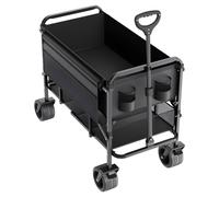 VEVOR Heavy Duty Folding Wagon Cart 400L All-Terrain Wheels in Black VEVOR Black