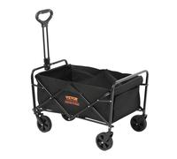 VEVOR Heavy Duty Folding Wagon Cart with All-Terrain Wheels in Black VEVOR Black