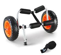 VEVOR Heavy Duty Kayak Cart, 250lbs Load Capacity, Foldable Canoe Trolley Cart with 10'' Solid Tires, Nonslip Support Foot & Tie-Down Strap, for Kayaks Canoes Paddleboards Float Mats Boats