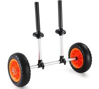 VEVOR Heavy Duty Kayak Cart, 280lbs Load Capacity, Detachable Canoe Trolley Cart with 10'' Solid Tires, Adjustable Width & Top Foam Protection, for
