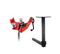 VEVOR Heavy-Duty Pipe Chain Vise, 1/8" - 5" Pipe Capacity, 26" Rugged Chain & Cast Iron Base, Hitch Mount Vise Plate Holder With Adjustable Height - F