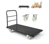 VEVOR Heavy Duty Platform Truck, 2000 lbs Capacity, Industrial Steel | Flatbed Cart with Swivel Wheels and Handle, Platform Hand Push Truck Dolly, Easy Storage, for Luggage Moving, 48x24x32.1 in
