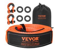 VEVOR Heavy Duty Tow Strap Recovery Kit 3 in x 20 ft (MBS-36,000 lbs) Tree Saver Winch Strap, Triple Reinforced Loop & Protective Sleeves & Storage Bag, 3/4" D-Ring Shackles, for Truck Jeep SUV ATV
