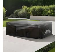 Vevor Heavy Duty Waterproof Outdoor Patio Furniture Cover 420D Rectangular 130 X 84 X 28 Inch Black With Air Vent For All Weather