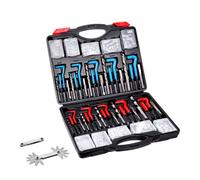VEVOR Helicoil Thread Repair Kit, 338-Piece SAE and Metric Rethreading Tool Kit, M5, M6, M8, M10, M12, 1/4", 5/16", 3/8", 7/16", 1/2", HSS Drill Bits Thread Inserts Taps Breakoff Installation Tools