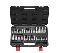 VEVOR Hex Bit Socket Set, 32-Piece, S2 Alloy Steel and Cr-V Steel, Standard SAE and Metric, 1/4 in, 3/8 in, and 1/2 in Drives, with Enhanced Storage Case, Allen Socket Set for Mechanics, Auto Repair