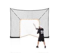 VEVOR Hockey and Lacrosse Goal Backstop, 12x9 ft Lacrosse Net with Extended Coverage, Quick Easy Setup Complete Accessories Training Net, Backyard Lacrosse Equipment, for Youth Adult (NET ONLY)