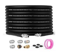 VEVOR Hose100FT 3/8" Hose 30.5m, 6.35mm Kink Free Brass Thread Replacement for Most Brand Pressure, 19mm Bending Radius, 4200 PSI Heavy Duty Power