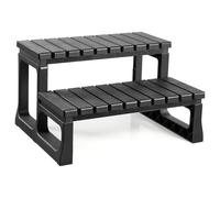 VEVOR Hot Tub Step, 2-Step Spa Outdoor Stairs, Heavy Duty 599.5 mm Wide PP Above-Ground/Inflatable Pool Ladder with 145.2 kg Weight Capacity, Multi-Use for Porch, Patio, Deck, Campers,Black