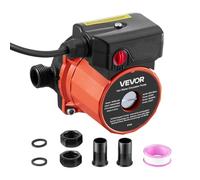 VEVOR Hot Water Recirculating Pump, 38L/min Instant Circulation Pump System, 3 Speed Control, 100W, AC 220-240V, G3/4 to G1/2 Adapter, Cast Iron Head, for Water Heater