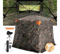 VEVOR Hunting Blind, 270° See Through Ground Blind, 4-5 Person Pop Up Deer Blind for Hunting with Carrying Bag, Portable Resilient Hunting Tent, One-Way See-Through Mesh for Turkey and Deer Hunting