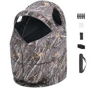 VEVOR Hunting Blind, Single Person Ground Blinds with Carrying Bag, Portable Camouflage Tent, Reinforced Durable Concealed Shelter with Silent Zipper Door and Window, for Turkey and Deer