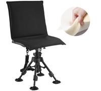 VEVOR Hunting Chair, 360° Silent Swivel, Foldable Portable Blind Chair, Heavy-Duty Steel Frame Ground Stool Seat, with Seat Cover, Anti-Sink Swivel Feet, Height Adjustable, 158 Kg Capacity for Fishing