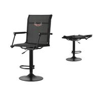 VEVOR Hunting Chair, 360° Silent Swivel, Lightweight Blind Chair, Heavy-Duty Steel Frame Ground Stool Seat, with Padded Armrests, Height Adjustable, 1