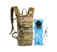VEVOR Hydration Backpack, Water Backpack with 3L TPU Water Bladder, Tactical Molle Hiking Hydration Pack with Storage for Men Women, Hydro Water Daypack for Hiking Running Cycling Camping
