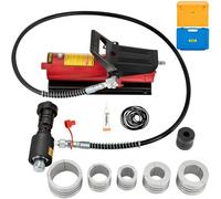 VEVOR Hydraulic Exhaust Pipe Expander, 4.1 to 10.8 cm Size, 10 T Pedal Pump Included with 4 Dies, 2 Storage Cases for Copper Aluminum Tubes in Car Rep