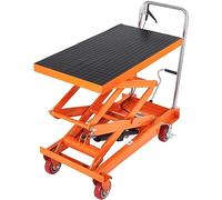 VEVOR Hydraulic Lift Table Cart, 1760lbs Capacity 59" Lifting Height, Manual Double Scissor Lift Table with 4 Wheels and Non-slip Pad, Hydraulic Scissor Cart for Material Handling and Transportation