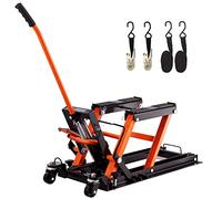 VEVOR Hydraulic Motorcycle Lift Jack, 0.7 ton Capacity ATV Scissor Lift Jack, Portable Motorcycle Lift Table with 4 Wheels, Hydraulic Foot-Operated Hoist Stand for Motorcycle ATV UTV Powersports