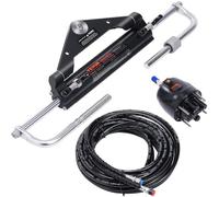 VEVOR Hydraulic Outboard Steering Kit, 150HP, Marine Boat Hydraulic Steering System, with Helm Pump Two-Way Lock Cylinder and 26 Feet Hydraulic Steering Hose, for Single Station Single-Engine Boats