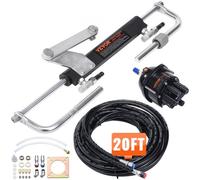 VEVOR Hydraulic Outboard Steering Kit, Marine Boat Hydraulic Steering System, with Helm Pump Two-Way Lock Cylinder and 6 m Hydraulic Steering Hose, fo