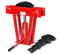 VEVOR Hydraulic Pipe Bender, 12 Ton Manual Copper Exhaust Pipe Bending Machine with 6 Dies (1/2" - 2") and 90-180° Adjustable Rollers, Heavy-Duty Pipe Tube Bender for Piping Railing Construction