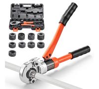 VEVOR Hydraulic Pipe Crimping Tool, Multi-Functional Tube Fittings Crimper with TH16 TH20 TH26 TH32 Jaws for PEX & Aluminum-Plastic Pipes, and V12 V15 V18 V22 V28 Jaws for Stainless Steel Tubes