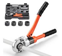 VEVOR Hydraulic Pipe Crimping Tool, PEX & Aluminum-Plastic Tube Fittings Crimper with TH16 TH20 TH26 TH32 Jaws & Carrying Case, Press Crimper Tool Kit for Plumbing Repairs & Installations