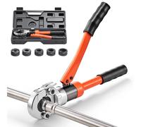 VEVOR Hydraulic Pipe Crimping Tool, Stainless Steel Tube Fittings Crimper with V12, V15, V18, V22, V28 Jaws & Carrying Case, Press Crimper Tool Kit for Plumbing Repairs & Installations
