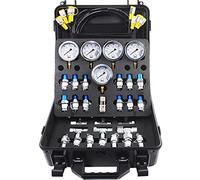 VEVOR Hydraulic Pressure Test Kit, 10/100/250/400/600bar, 5 Gauges 13 Test Couplings 14 Tee Connectors 5 Test Hoses, Hydraulic Gauge Kit w/Sturdy Carrying Case, for Excavator Construction Machinery