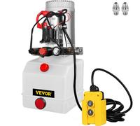 VEVOR Hydraulic Pump 3 Quart Hydraulic Power Unit Double Acting Hydraulic Pump for Dump Trailer Car Lifting 12V DC Plastic Oil Reservoir (Plastic, Dou