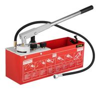 VEVOR Hydrostatic Pressure Test Pump, Test Up to 25 bar/2.5 MPa, 12.1 L Tank, Hydraulic Manual Water Pressure Tester Kit w/ Two-Unit Gauge & R 1.27 cm