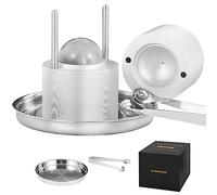 VEVOR Ice Ball Press, 2.4" Ice Ball Maker, Aircraft Al Alloy Ice Ball Press Kit for 60mm Ice Sphere, Ice Press with Tong and Drip Tray, for Whiskey, Cocktail, Bourbon, Scot on Party & Holiday, Silver