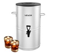 VEVOR Ice Tea Dispenser, 4 Gal/15L 304 Stainless Steel Beverage Dispenser with Spigot & Handle, Suitable for Hot and Cold Drinks, for Iced Tea Coffee Water in Cafes & Restaurants
