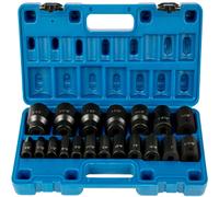 VEVOR Impact Drive Socket Set 1/2 Inches 19 Piece Impact Sockets SAE, Standard Socket Assortment, (3/8 Inches to 1-1/2 Inches) 6-point Hex Sockets