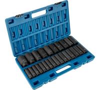VEVOR Impact Socket Set, 1/2" 26 Piece Impact Sockets, Deep Socket, 6-Point Sockets, 1/2 Inches Drive Socket Set Impact Metric 10mm - 36mm, Cr-V Rugge