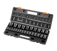 VEVOR Impact Socket Set 1/2 Inches 26 Piece Impact Sockets, Shallow Socket, 6-Point Sockets, Rugged Construction, CR-V, 1/2 Inches Drive Socket Set Im